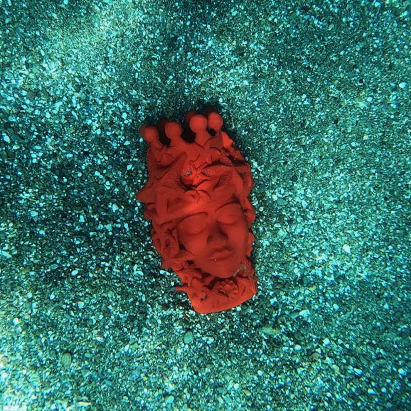Maure‑Kopf rot handgefertigte Skulptur