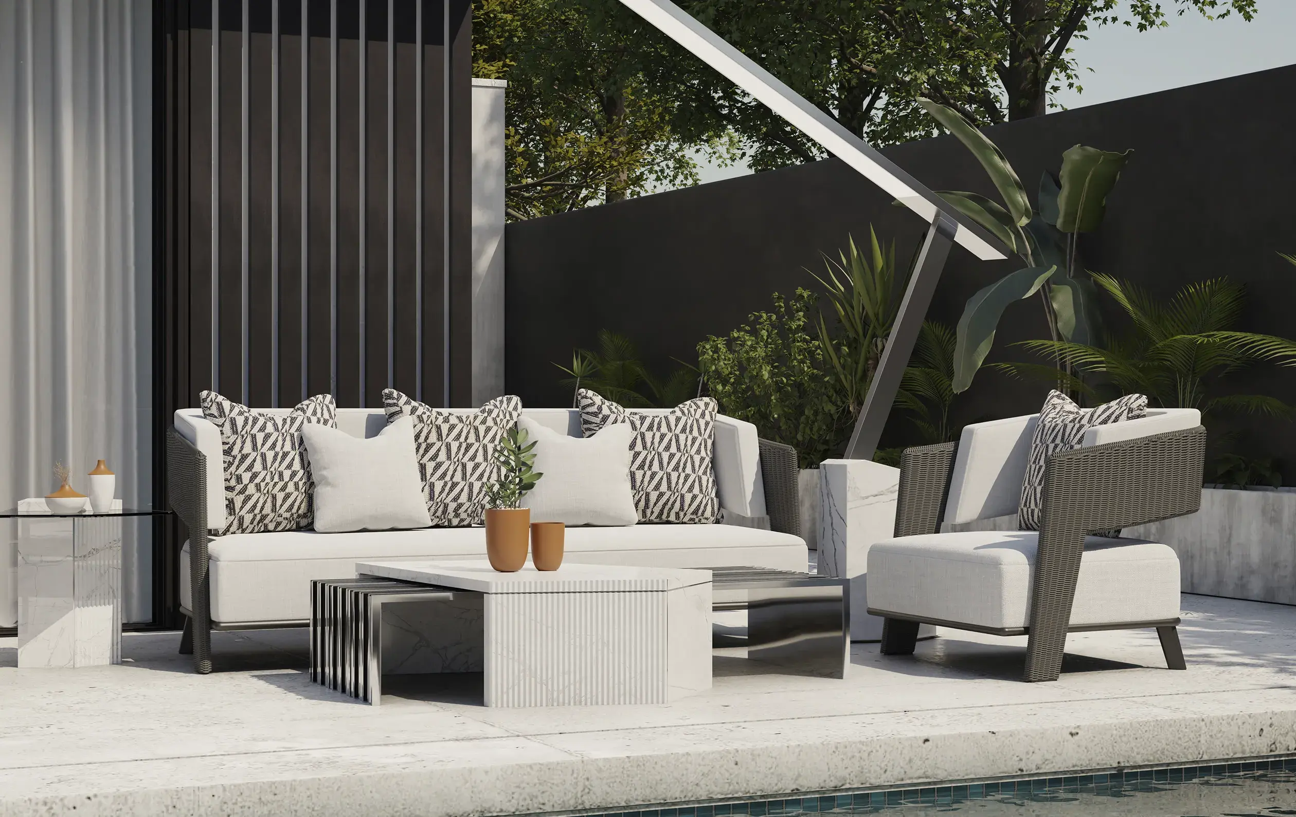 Crown graues Outdoor‑Sofa - 4