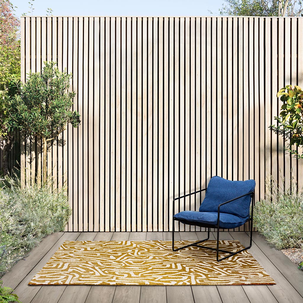 Melodic Ochre/Gold Outdoor-Teppich | Größe: 140 x 200 cm