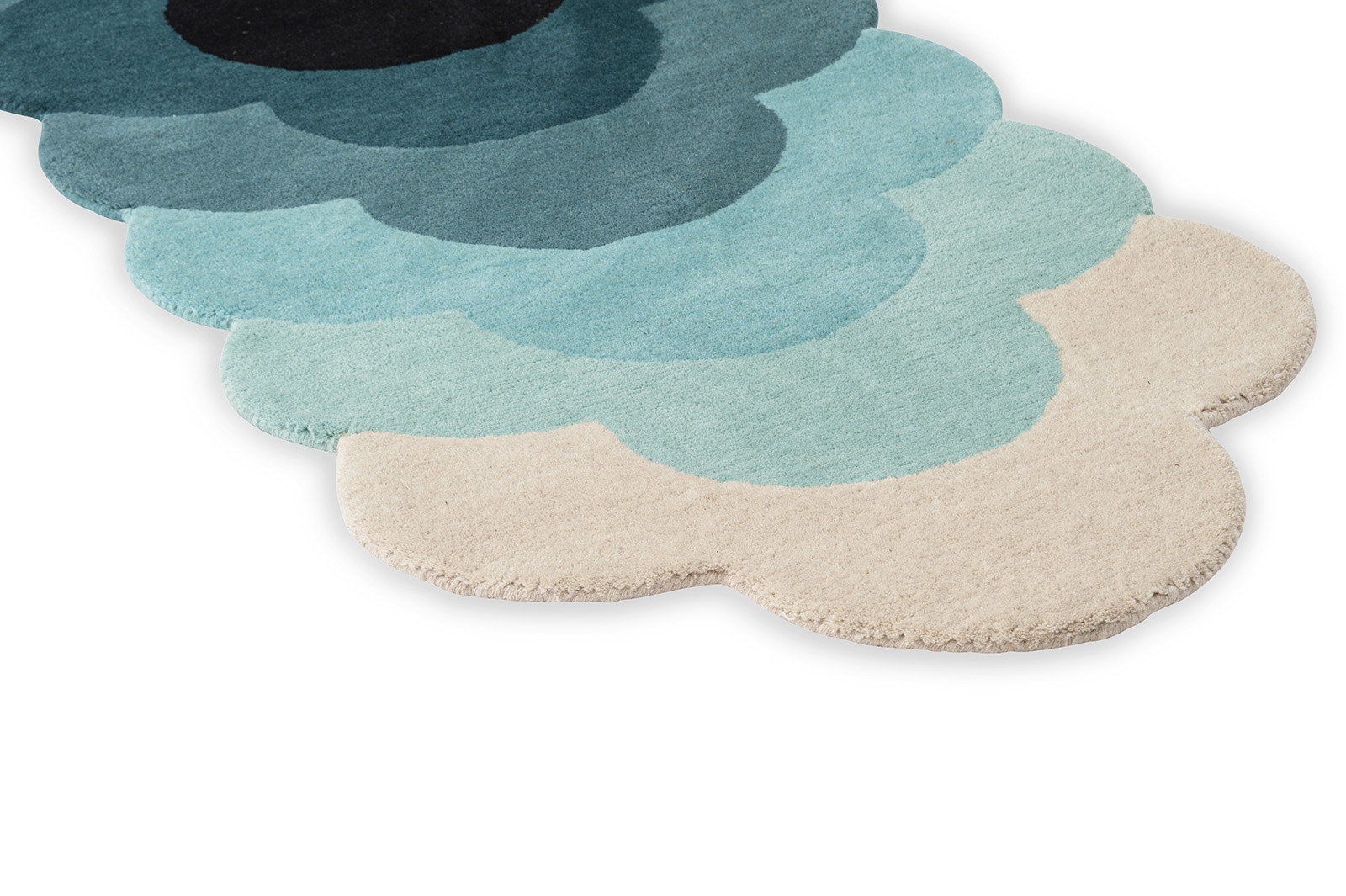 Optical Flower Teal 061207 Teppich | Größe: 87 x 300 cm