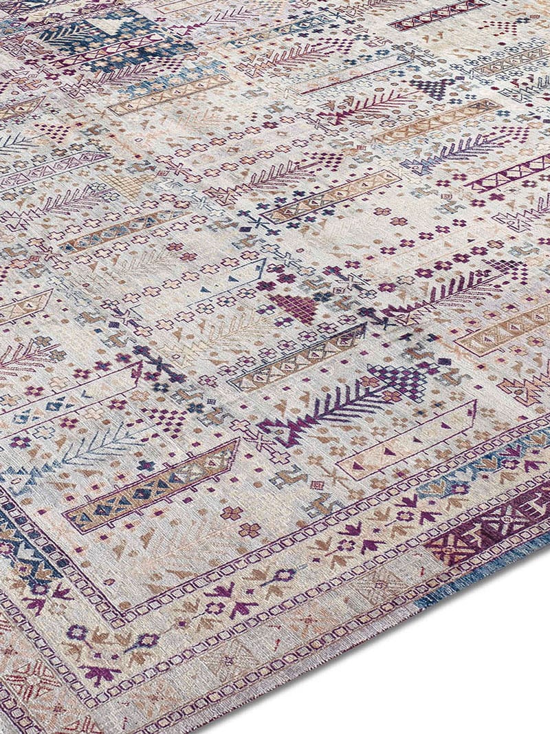 Soul Warm Grey Plum auf Grau Teppich | Größe: 300 x 400 cm