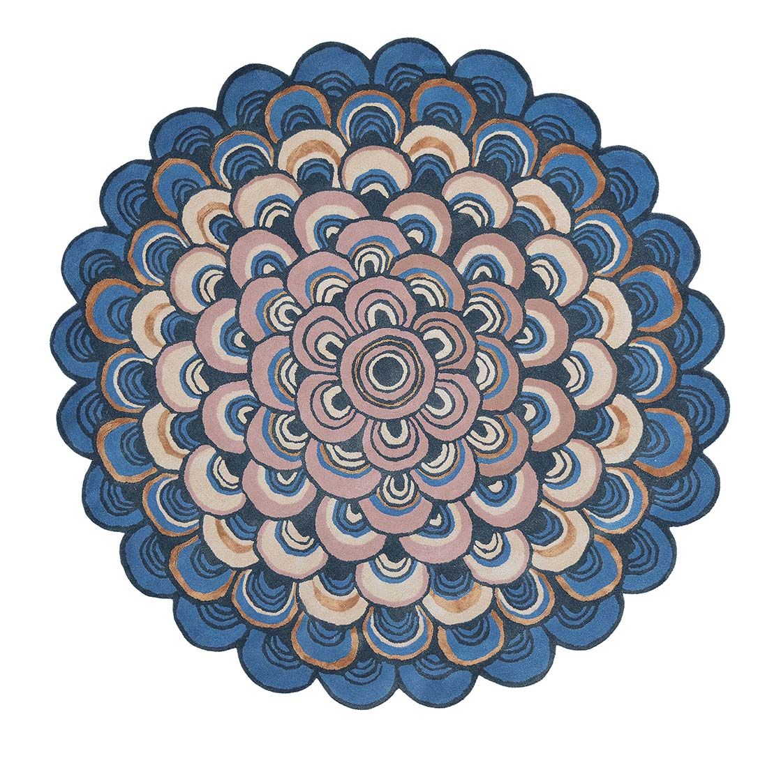Masquerade Blue 160008 Runder Teppich | Größe: Ø 150 cm