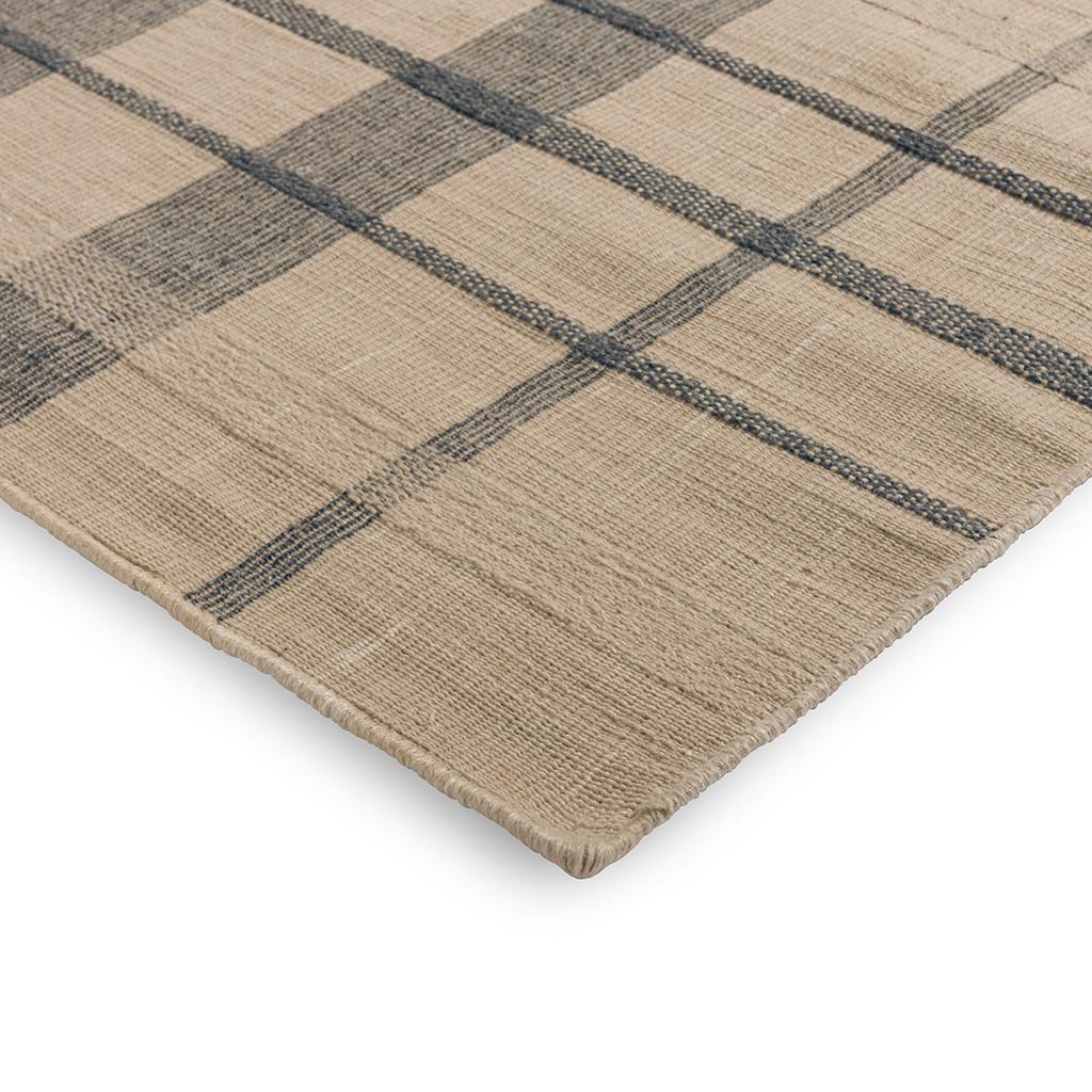 Zona Jeansblau Check Outdoor 497408 Teppich | Größe: 140 x 200 cm