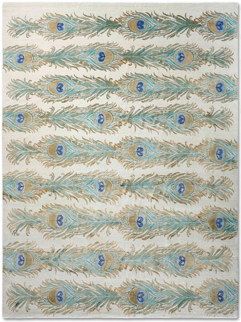 Feathers Lane Original auf Creme Teppich | Größe: 140 x 210 cm