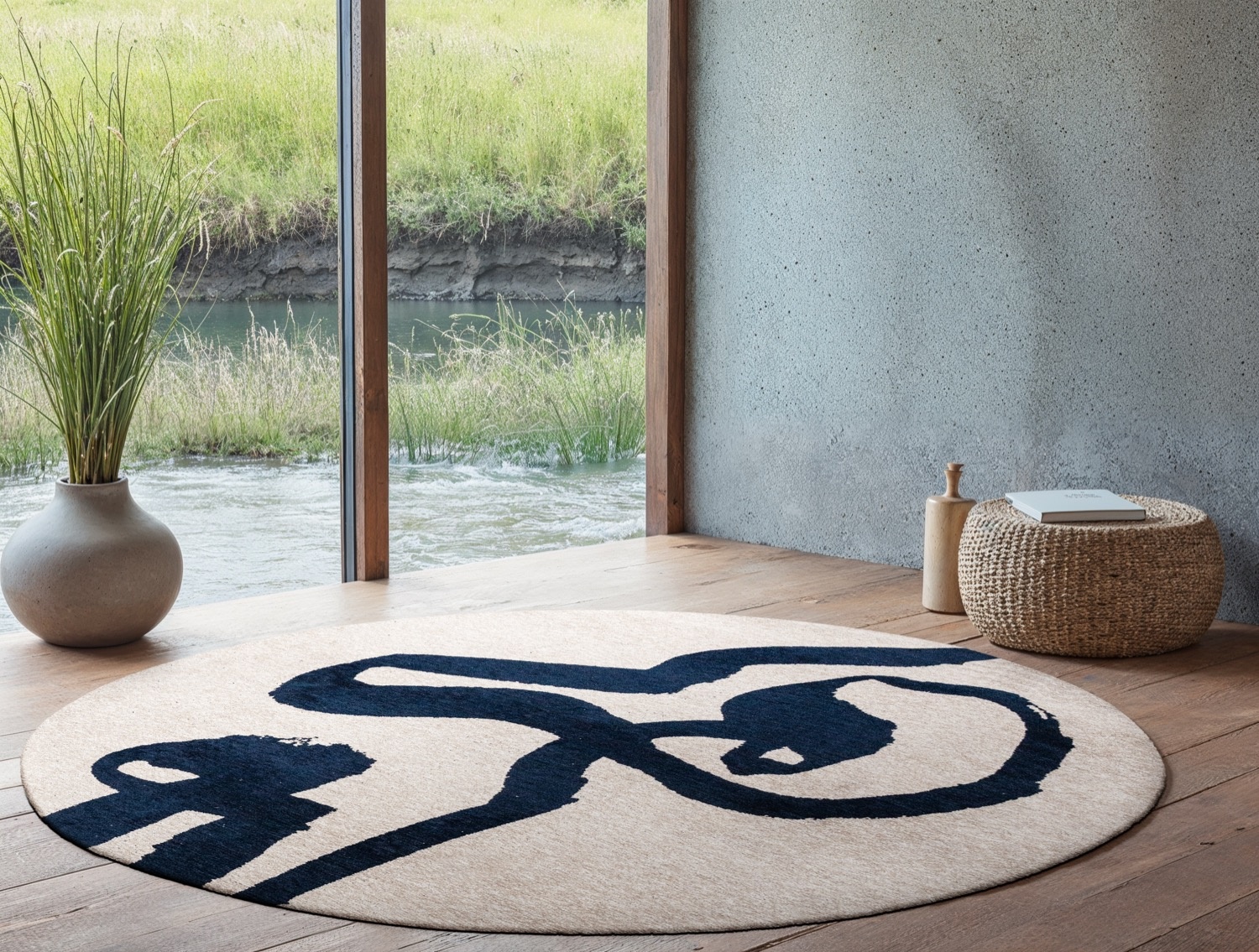 Sea Ink 9849 Runder Teppich | Größe: Ø 240 cm