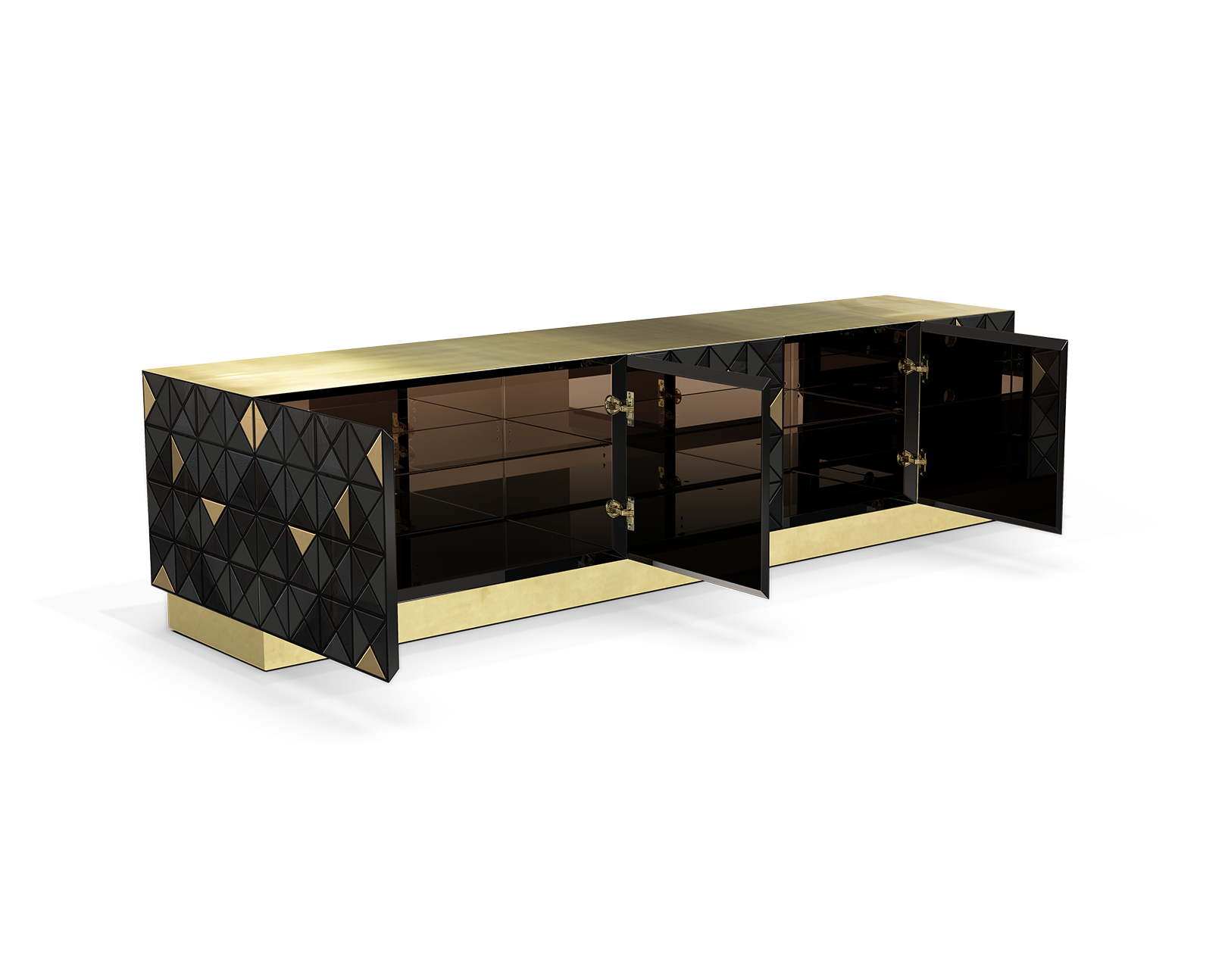 Mosaic Schwarz‑Gold TV‑Schrank