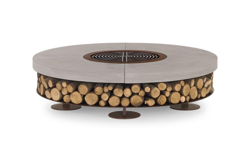 Ercole Beton-Feuerstelle | Fertigstellung: Braun | Dimensions: Ø 120 cm
