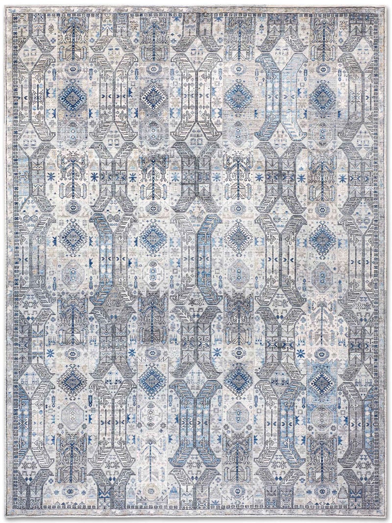 Soul Grey Light Blue Grey auf Grau Teppich | Größe: 274 x 365 cm