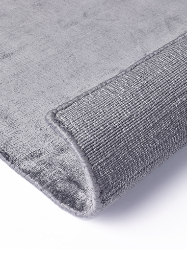Plain Viskose Grau Teppich | Größe: 200 x 300 cm