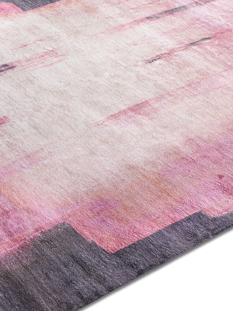 Pink auf Dunkelgrau Teppich | Größe: 122 x 183 cm