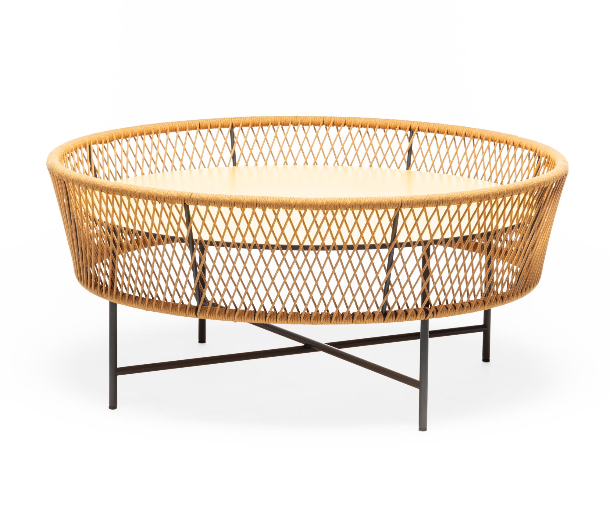 Tamburo LG Runder Gelber Outdoor-Loungetisch