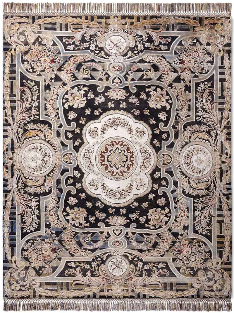 Aubusson Original on Black Teppich | Größe: 122 x 183 cm
