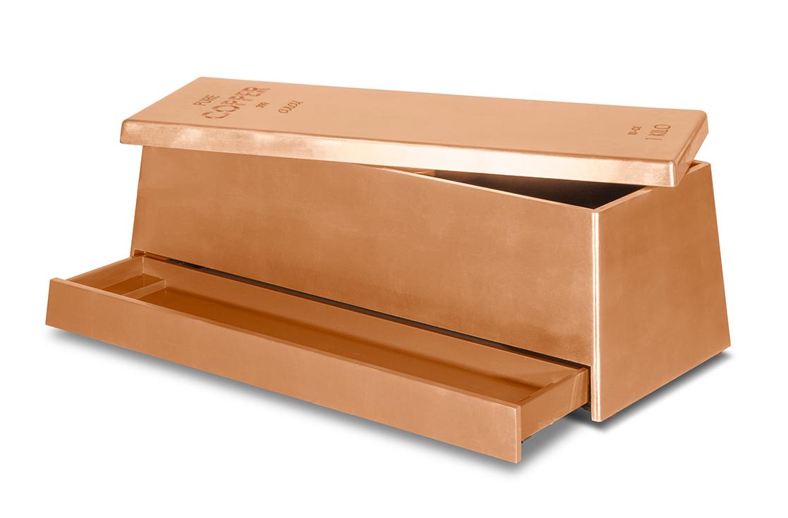 Rustikale Bronze-Spielzeugkiste