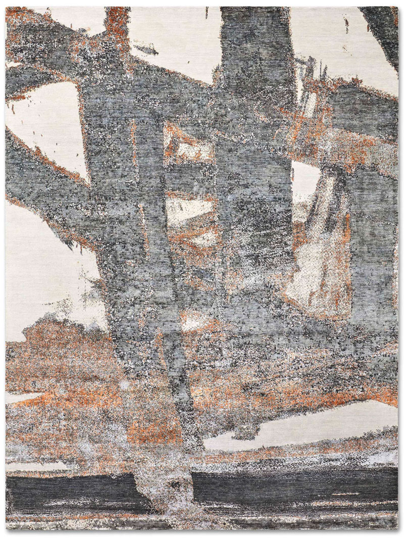 Copper Rust Hellgrau Teppich | Größe: 122 x 183 cm