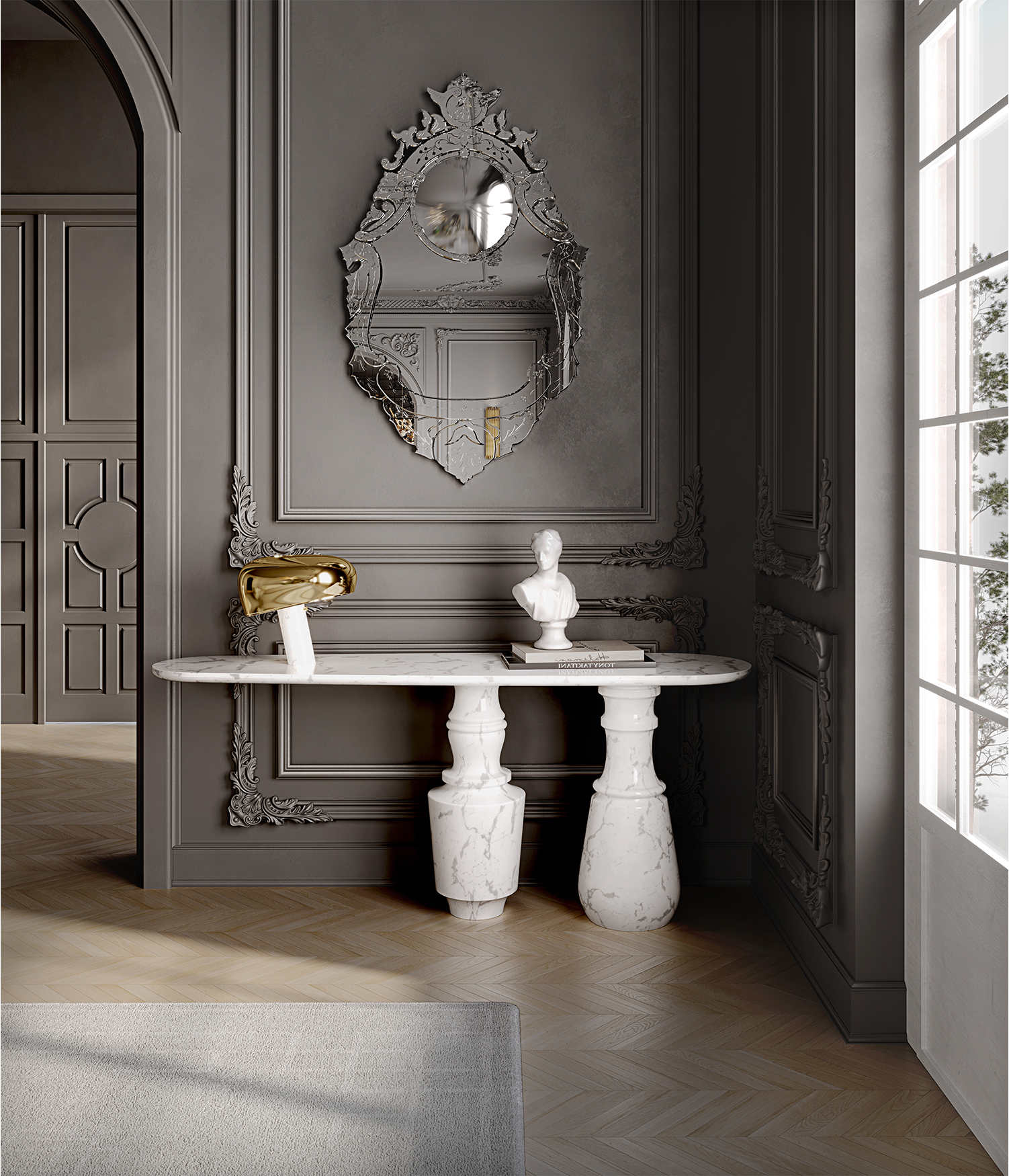 Obsidian Carrara Konsole