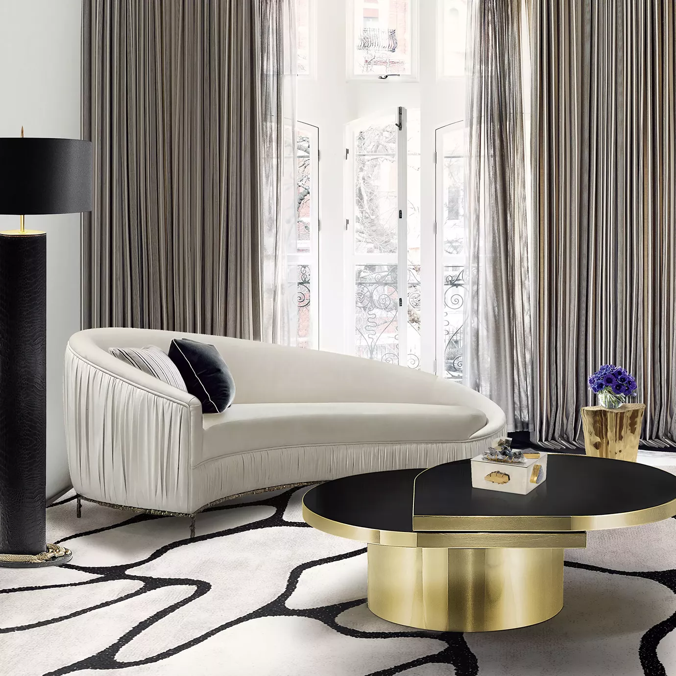 Vamp Sofa mit Metallgestell