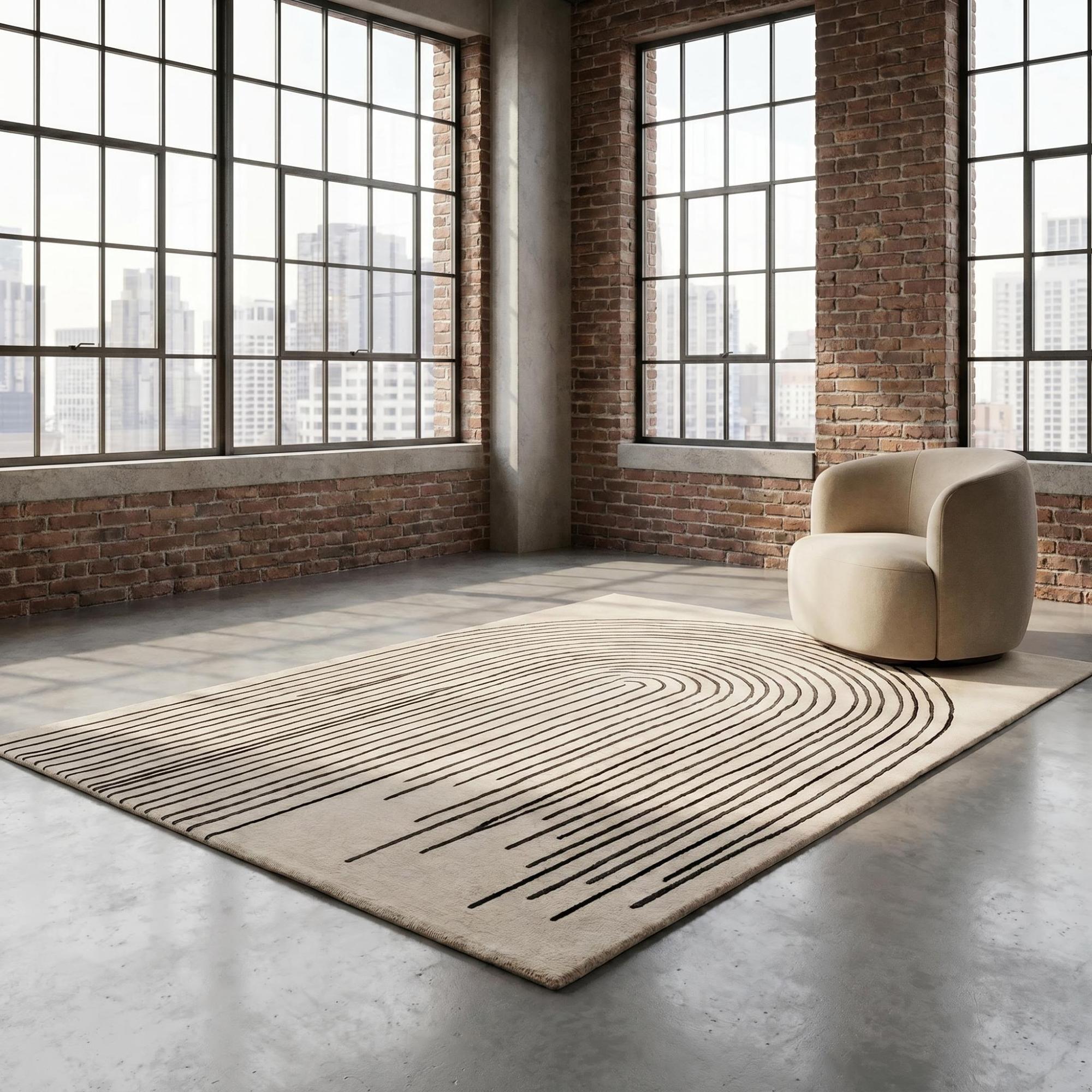 Arcade Lines Ivory Teppich