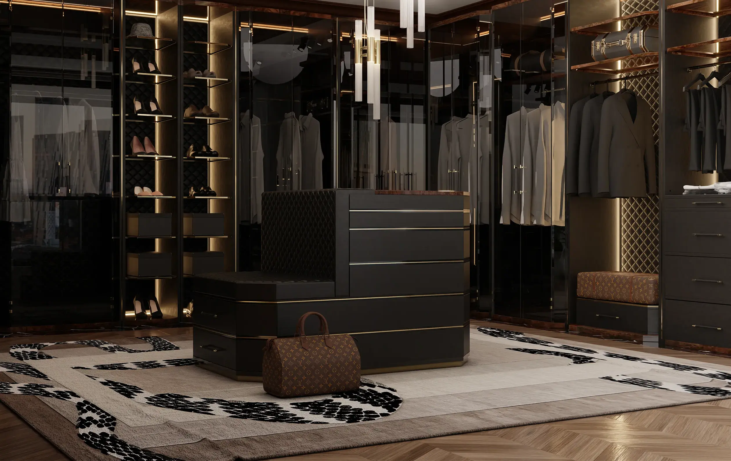 Cadence Schwarze Insel‑Schrank - 2