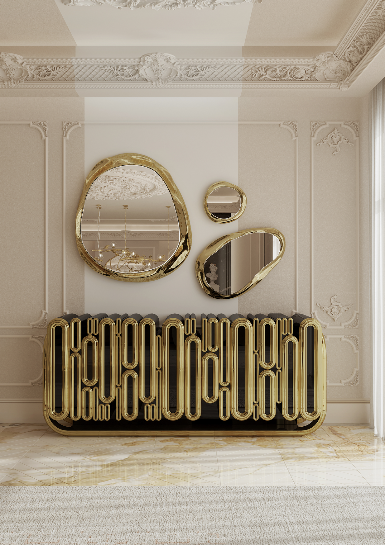 Ellipse Gold‑Sideboard