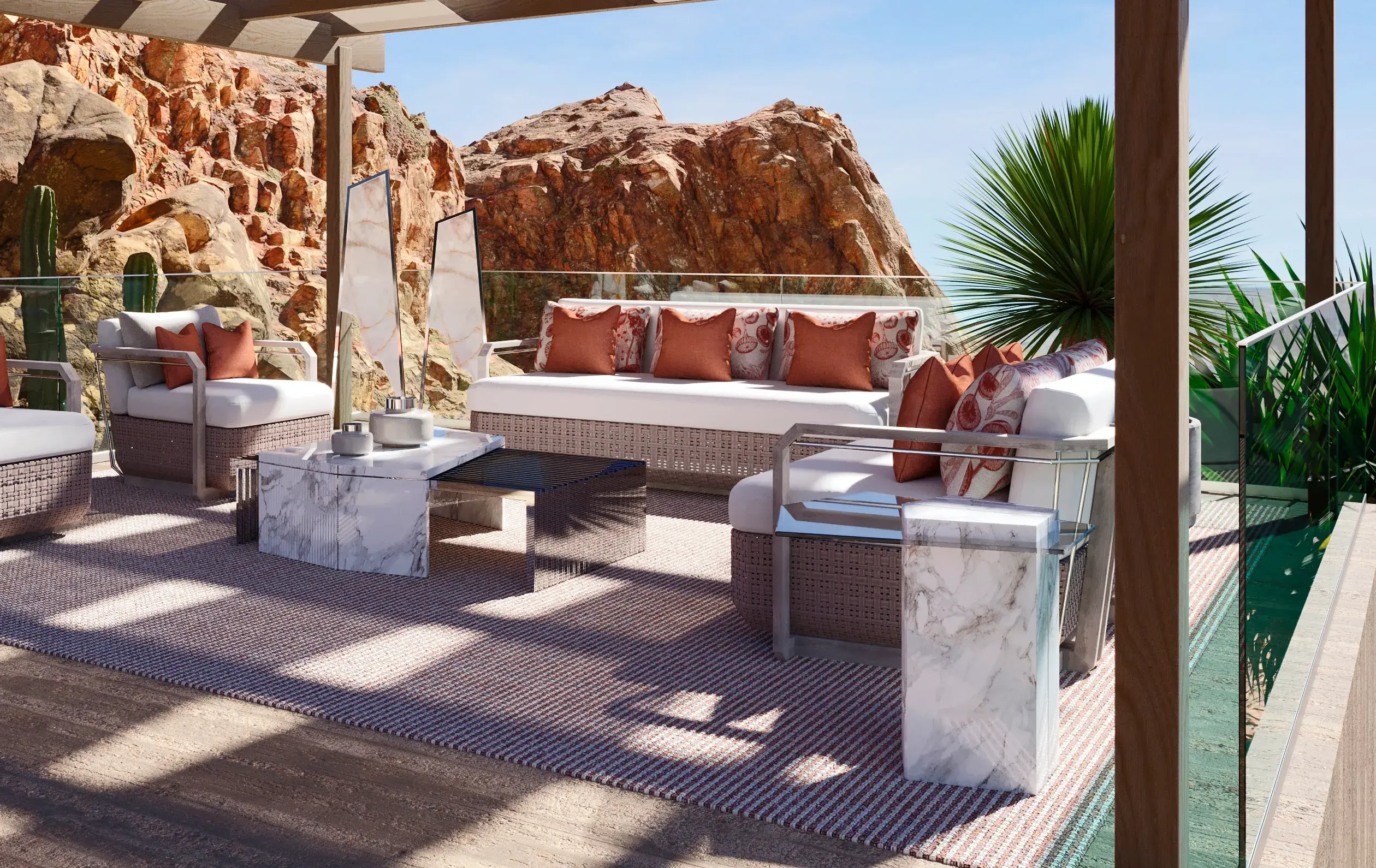 Heritage Holz‑Outdoor‑Sofa