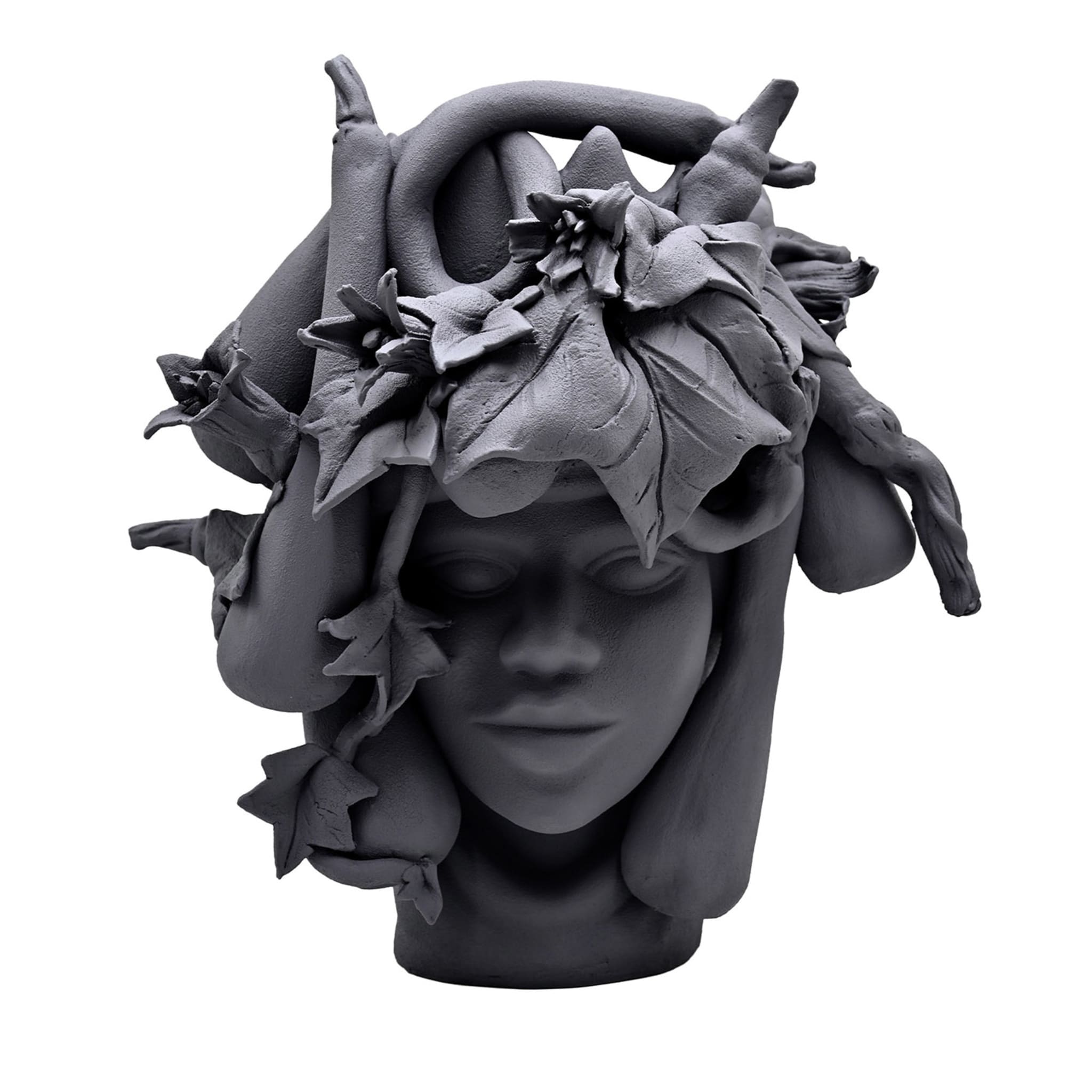 Maure‑Kopf graue Skulptur