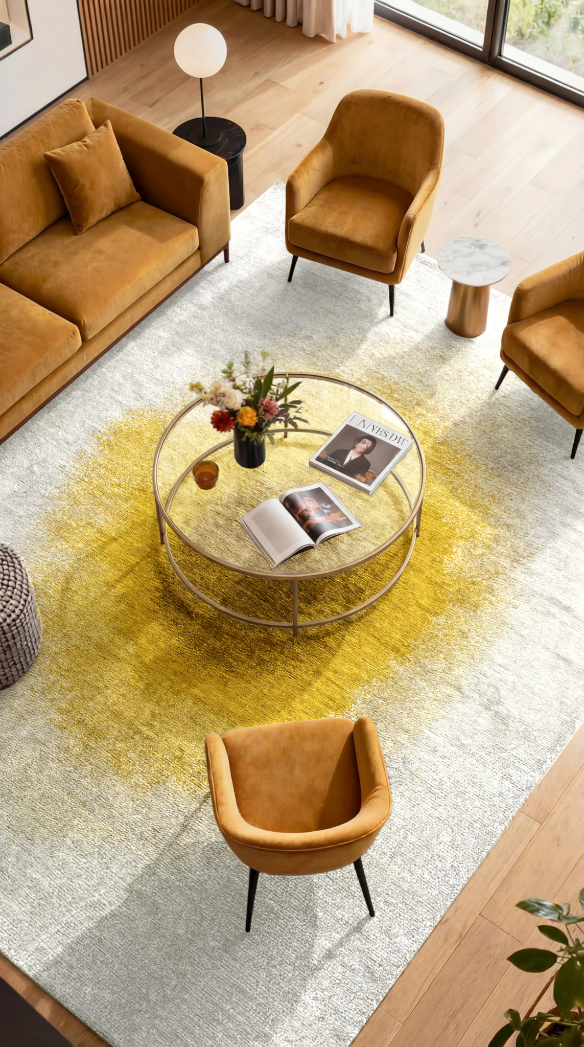 Drop Gold Moss Teppich | Größe: 280 × 390 cm