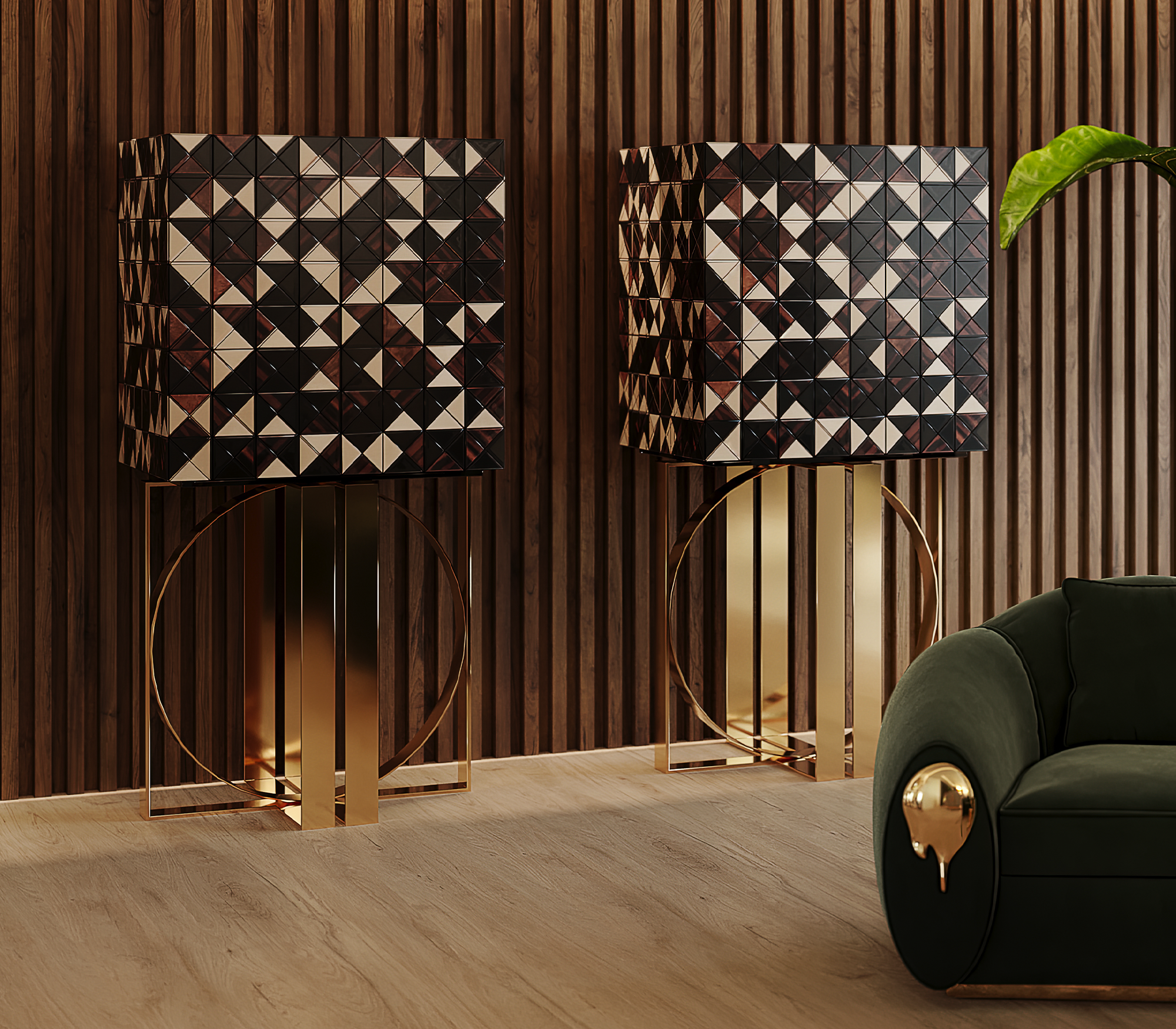 Mosaic Walnuss‑Schrank