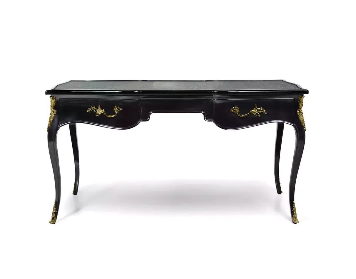 Exotique Pfauenfeder‑Ormolu‑Schreibtisch