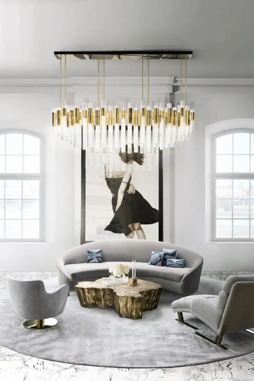 Cascade Rechteckige Pendelleuchte - 8