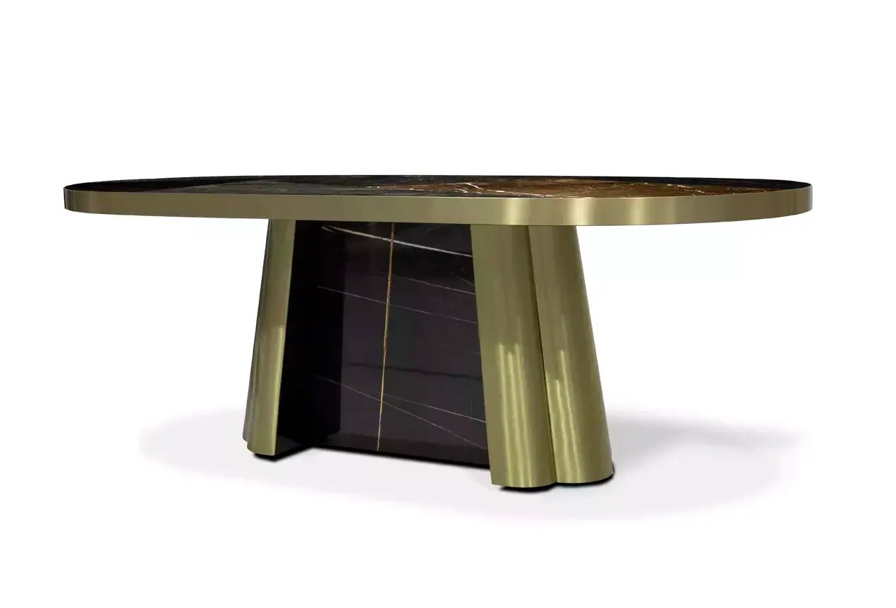 Decovita Schwarz‑Gold Granit‑Esstisch