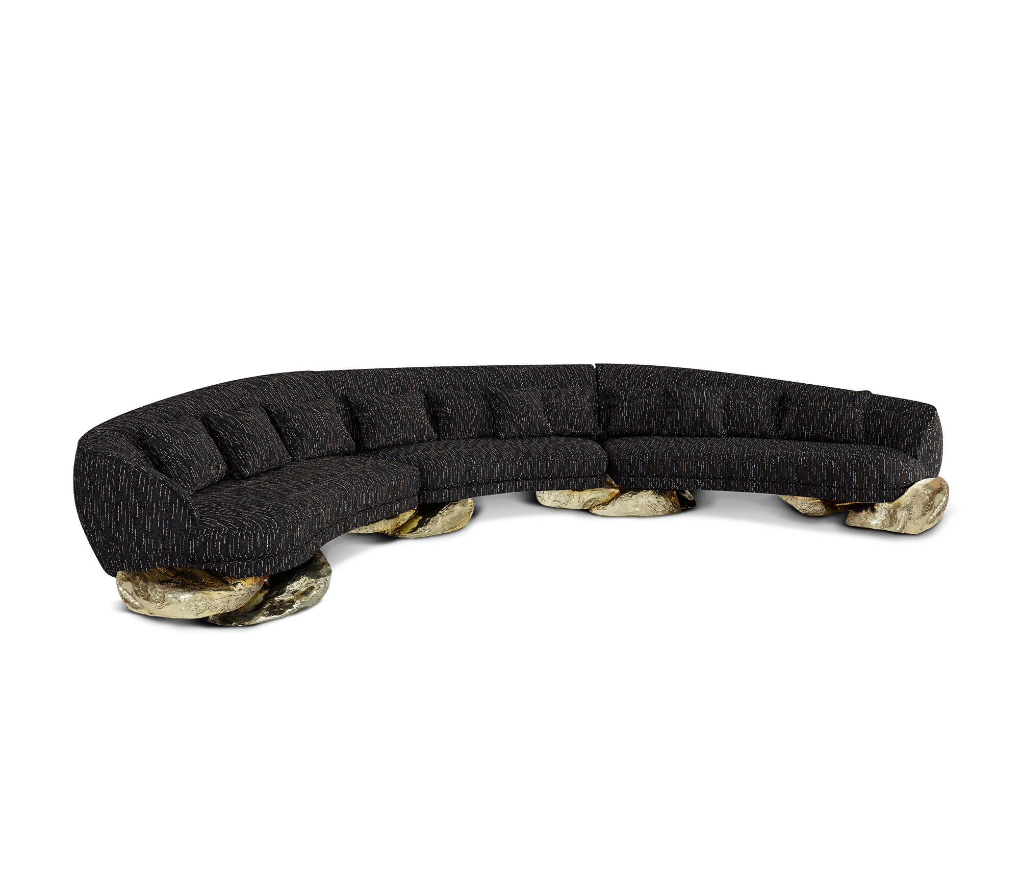 Angora Schwarzes gebogenes Sofa