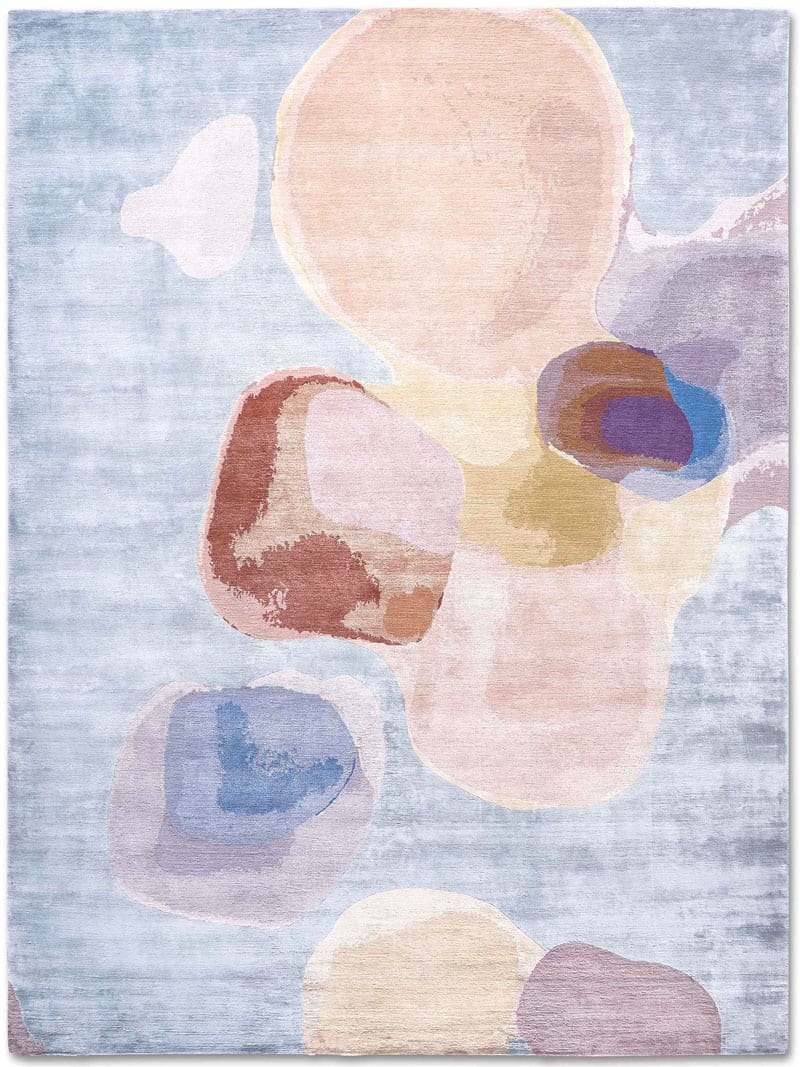 Pastel auf Hellblau Teppich | Größe: 140 x 210 cm