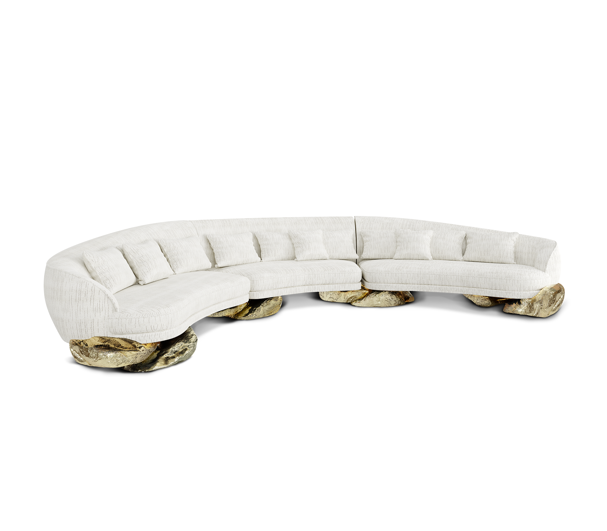 Angora Weißes gebogenes Sofa