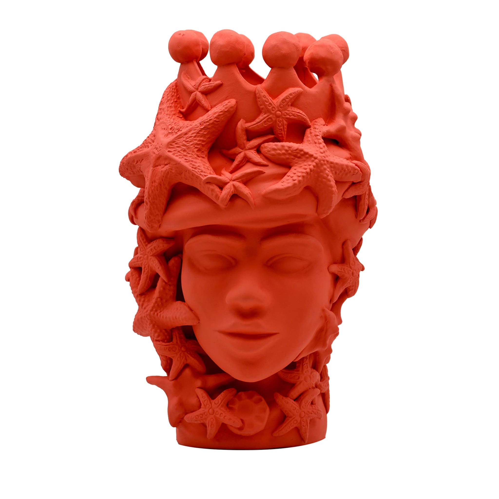 Maure‑Kopf rot handgefertigte Skulptur