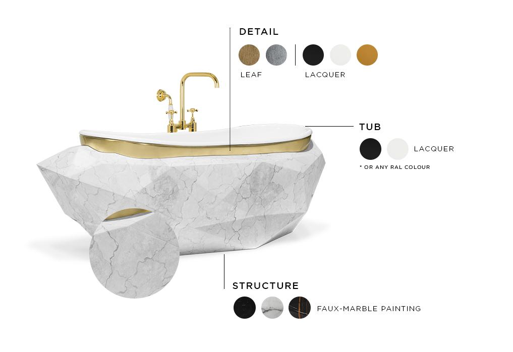 Edelstein-Kunstmarmor Badewanne