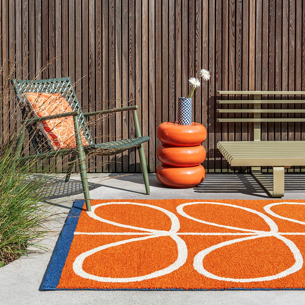 Linear Stem Orange Outdoor-Teppich | Größe: 200 x 280 cm