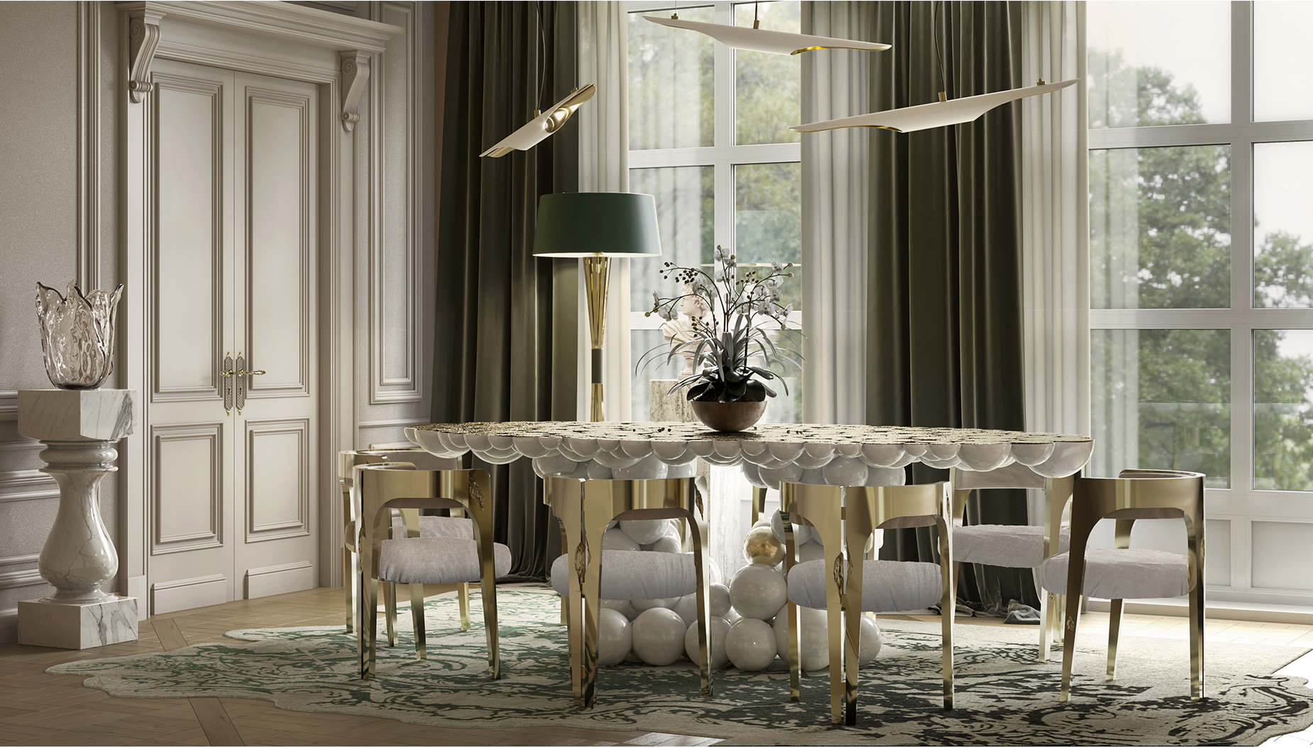 Orbit Weißer Luxus‑Esstisch