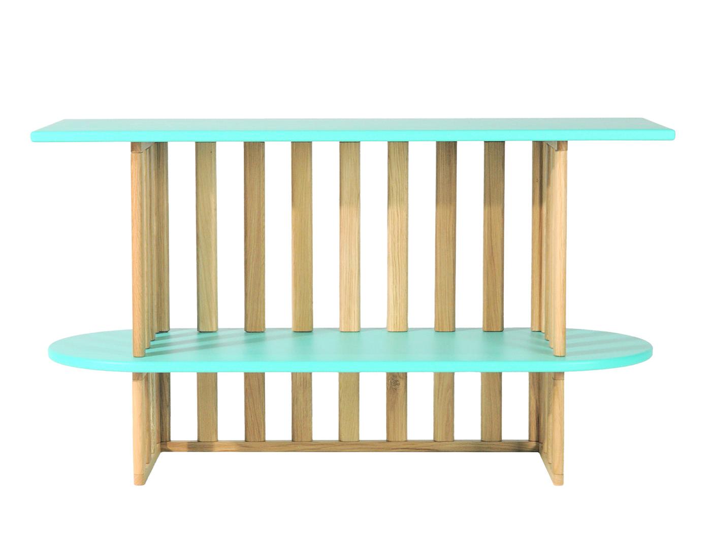 Grünes zweistöckiges Bücherregal