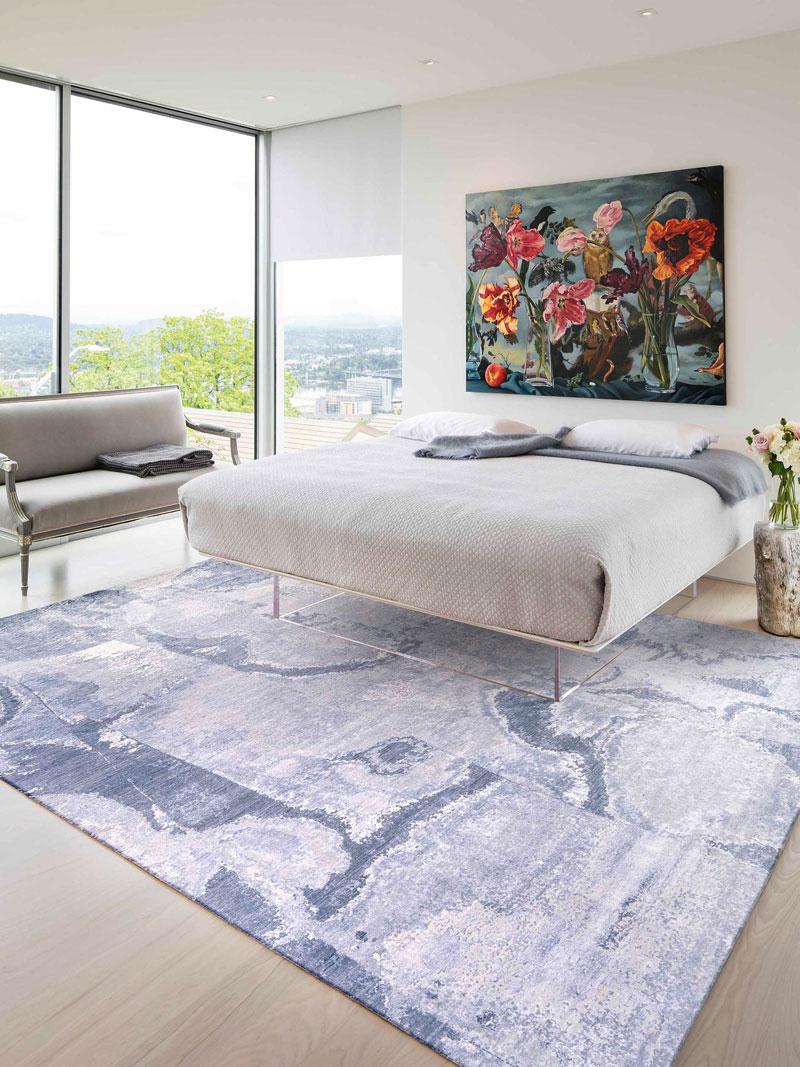 Galileo SkyBlue auf Hellgrau Teppich | Größe: 300 x 400 cm