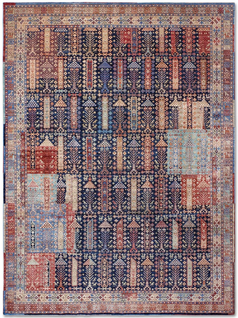 Quiet Color auf Dunkelblau Teppich | Größe: 274 x 365 cm