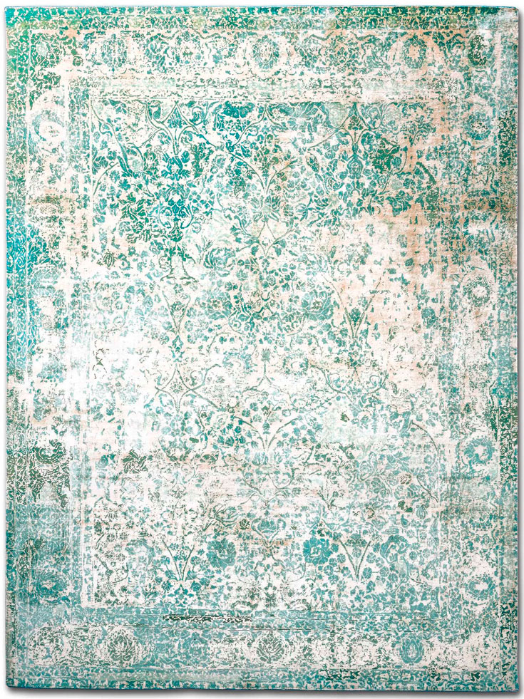 ZeroPile Ex Electric Blue auf Creme Teppich | Größe: 305 x 427 cm