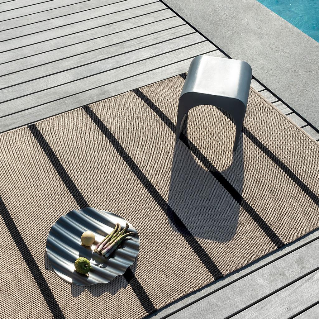 Deck Kohle Schwarz Outdoor 496805 Teppich | Größe: 140 x 200 cm