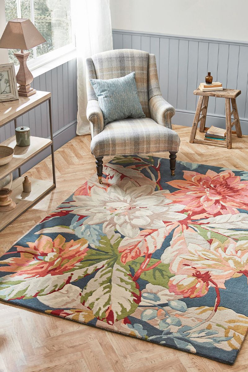 Dahlia & Rosehip Teal 50608 Teppich | Größe: 170 x 240 cm