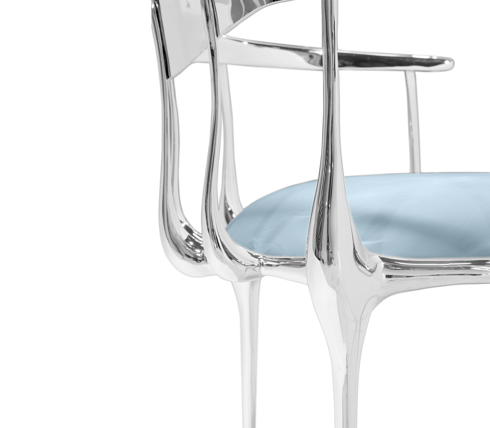 Silberner Luxus‑Stuhl