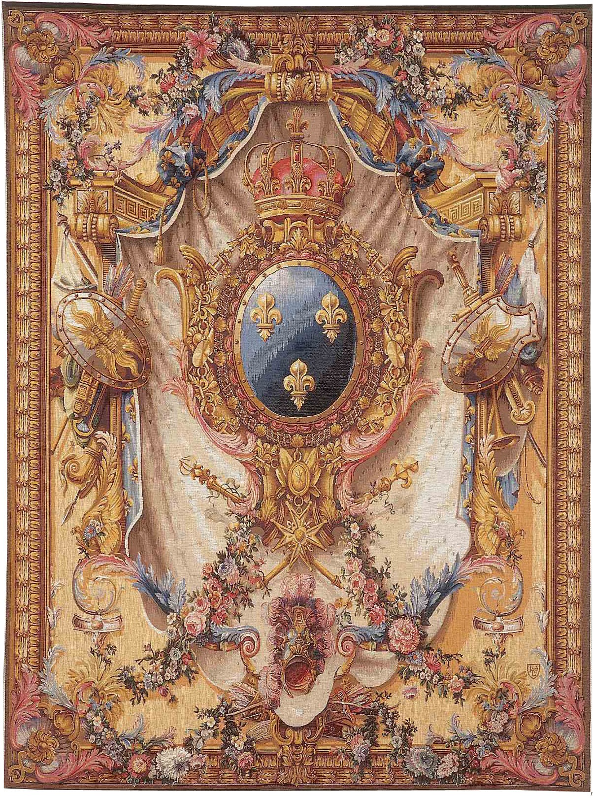 Großes Wappen Beige Wandteppich | Größe: 150 x 200 cm