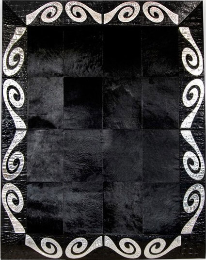 Schwarz & Silber Teppich | Größe: 160 x 200 cm