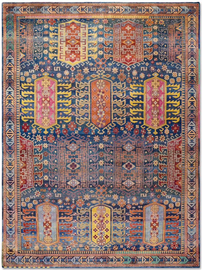 Original auf Naturblau Teppich | Größe: 305 x 427 cm