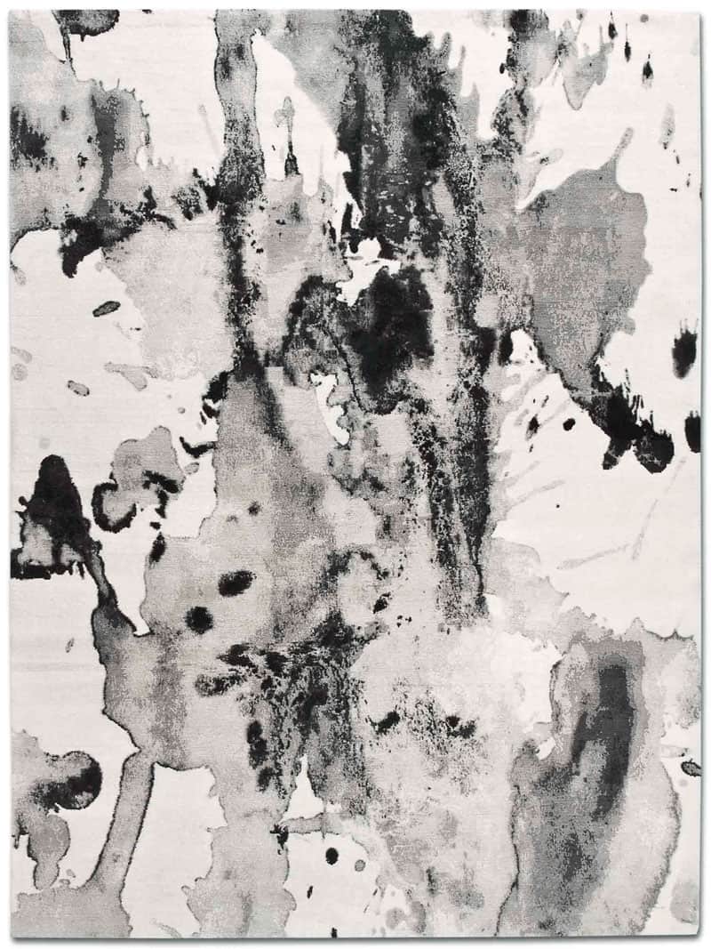 B&W auf Weiß Teppich | Größe: 170 x 240 cm