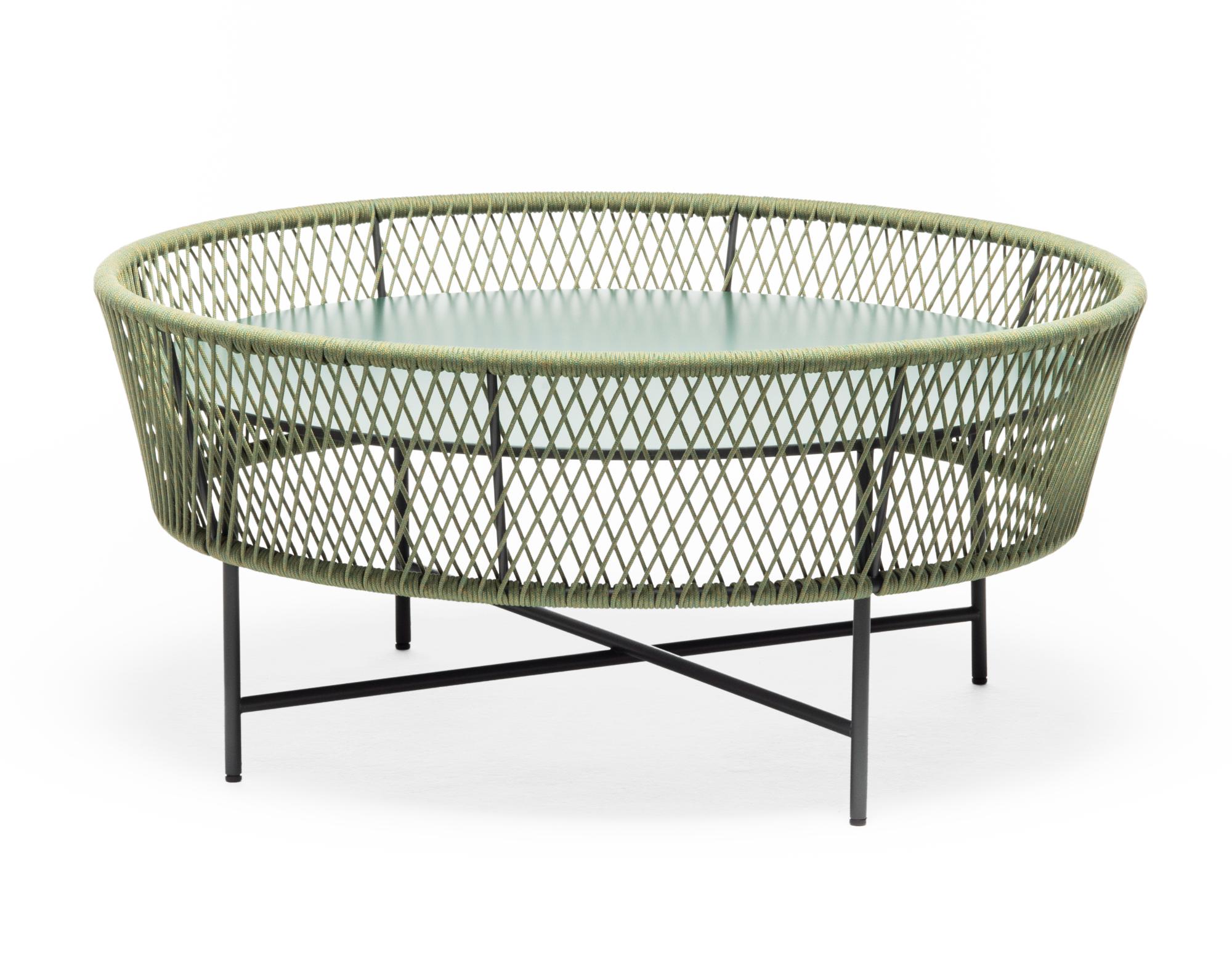 Tamburo LG Runder Grüner Outdoor-Loungetisch