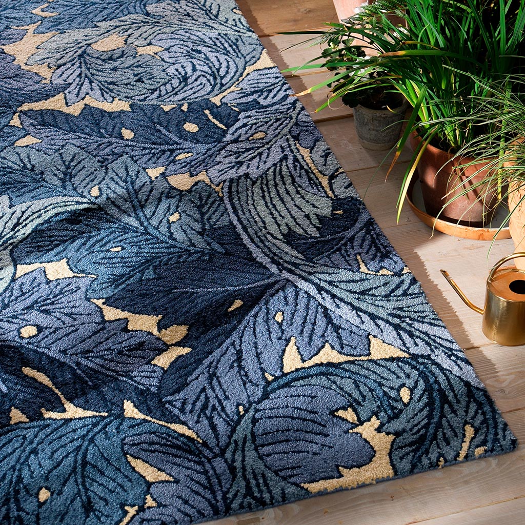Acanthus Indigo Outdoor-Teppich | Größe: 140 x 200 cm
